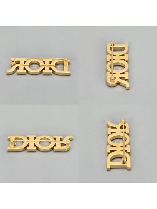 Dior Dioevolution Logo Brooch Crystal Gold - Picture 4 of 8